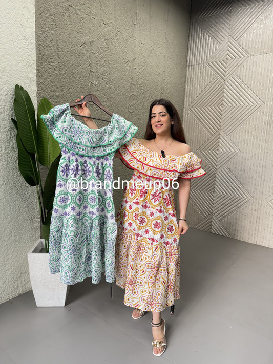 Printed Long Maxi Dress (PRM-160)