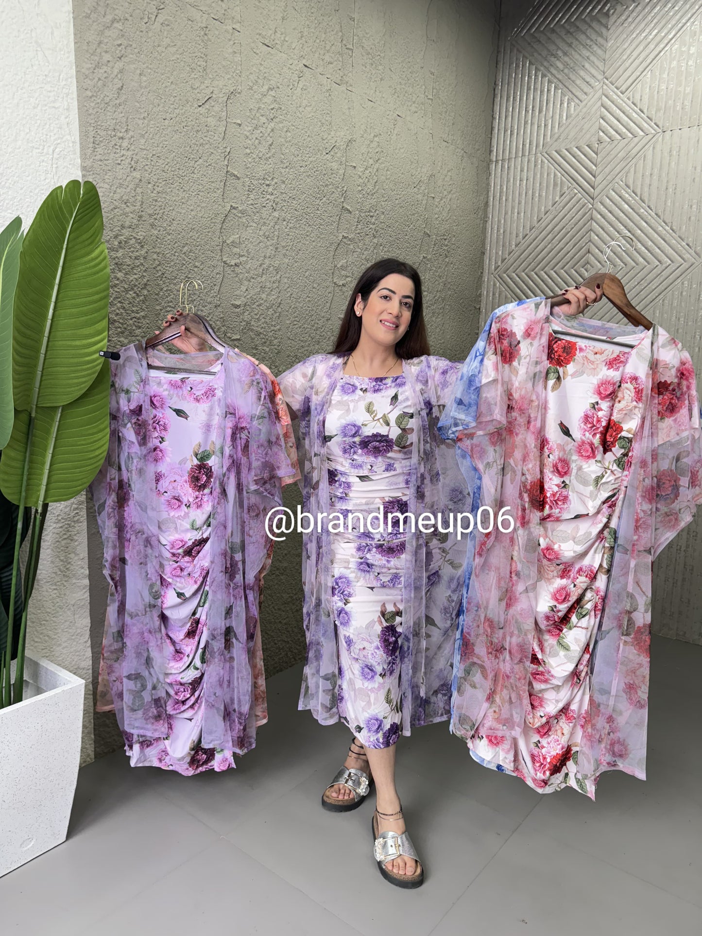 Floral Dress With Shrug (DRESS-305)