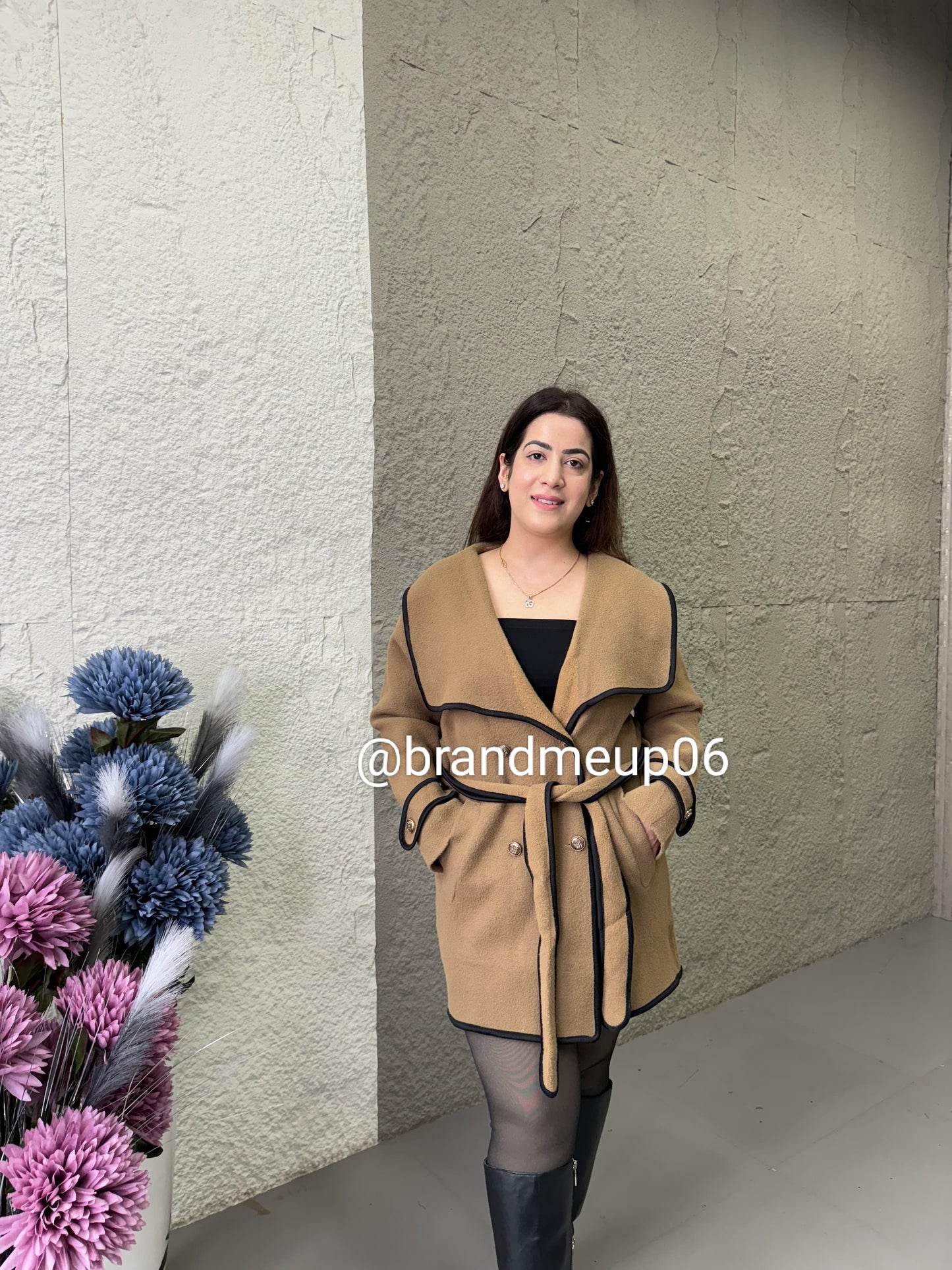 Long Coat With Belt - PLAIN (IMP-244)