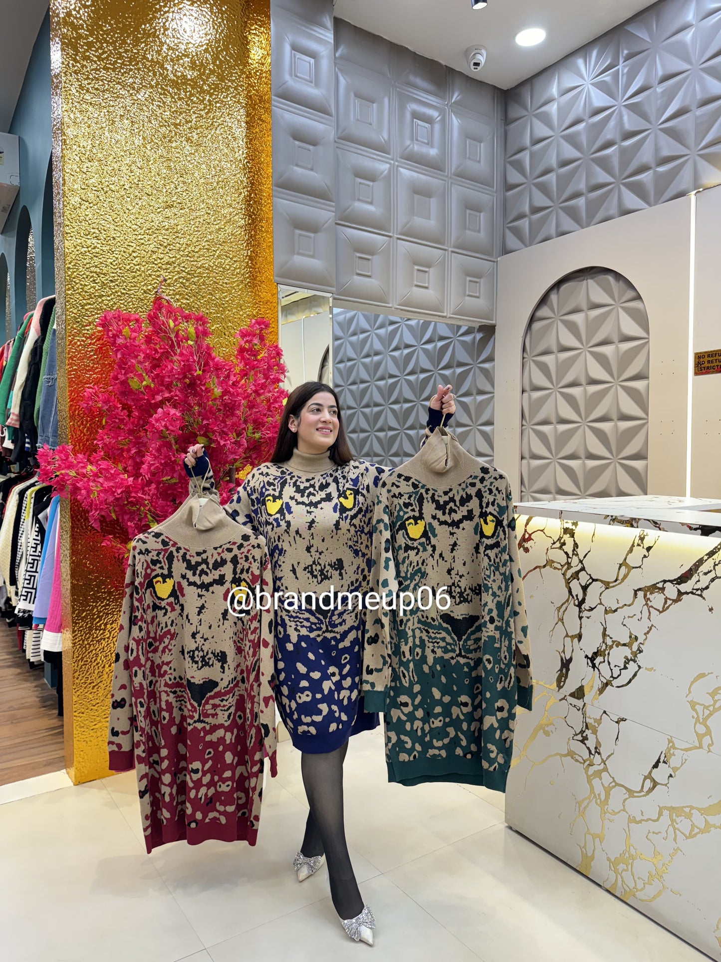 Cheetah Woolen Dress (IMP-371)