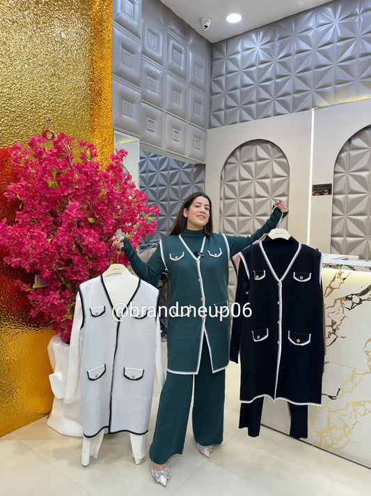 Woolen 3Pcs Cord Set (IMP-399)