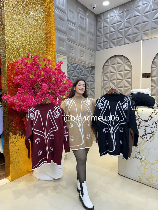 Woolen Dress Light Brown (IMP-425)