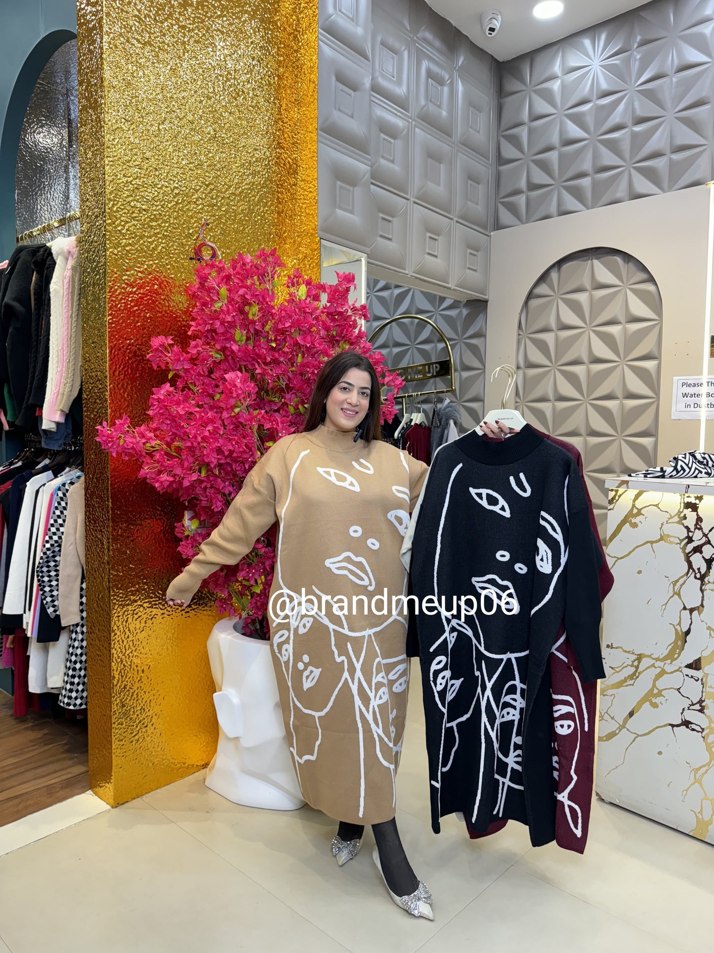 WOOLEN LONG DRESS FACE DESIGN (IMP-474)