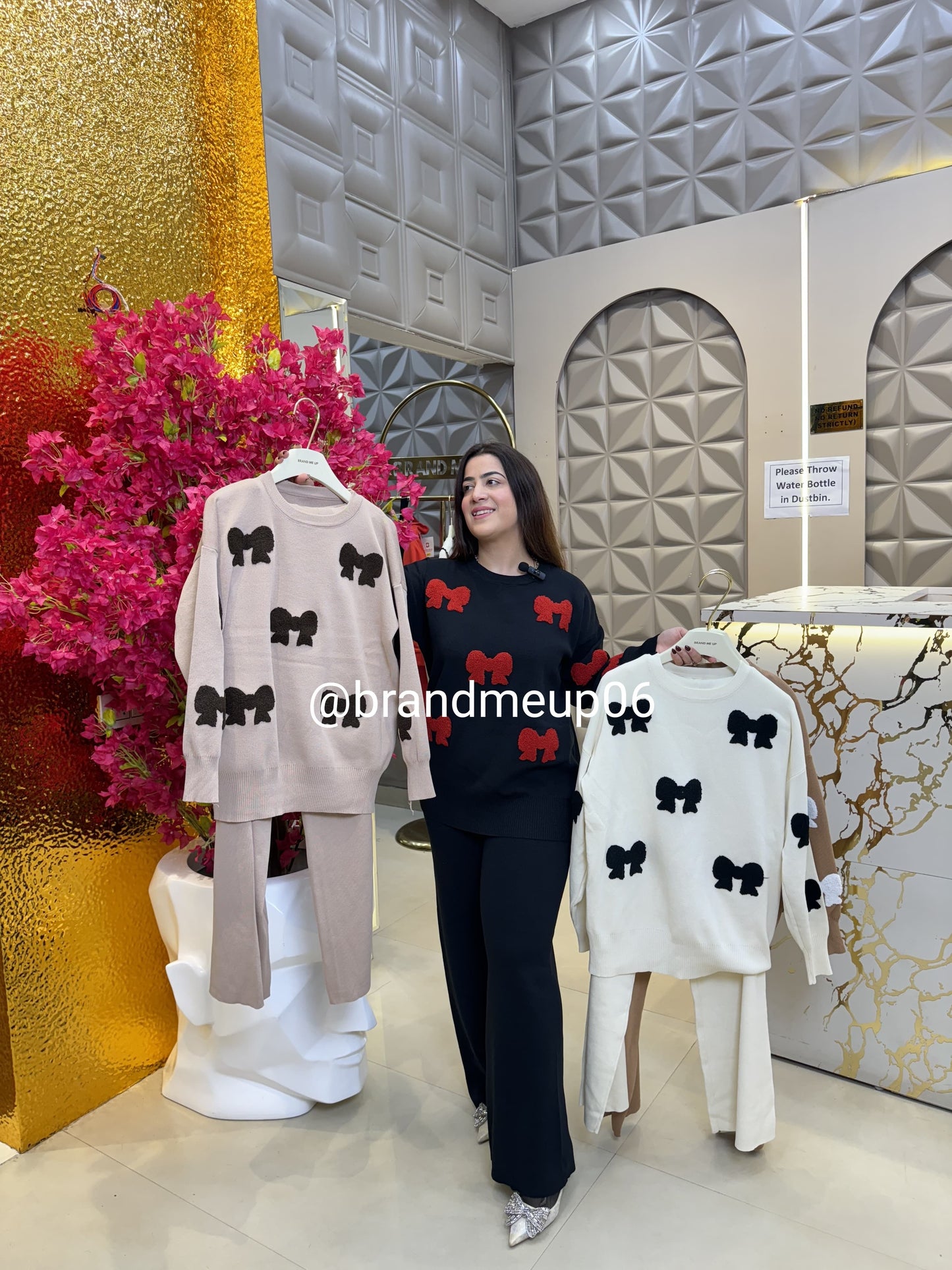 Bow Woolen Cord Set (IMP-478)