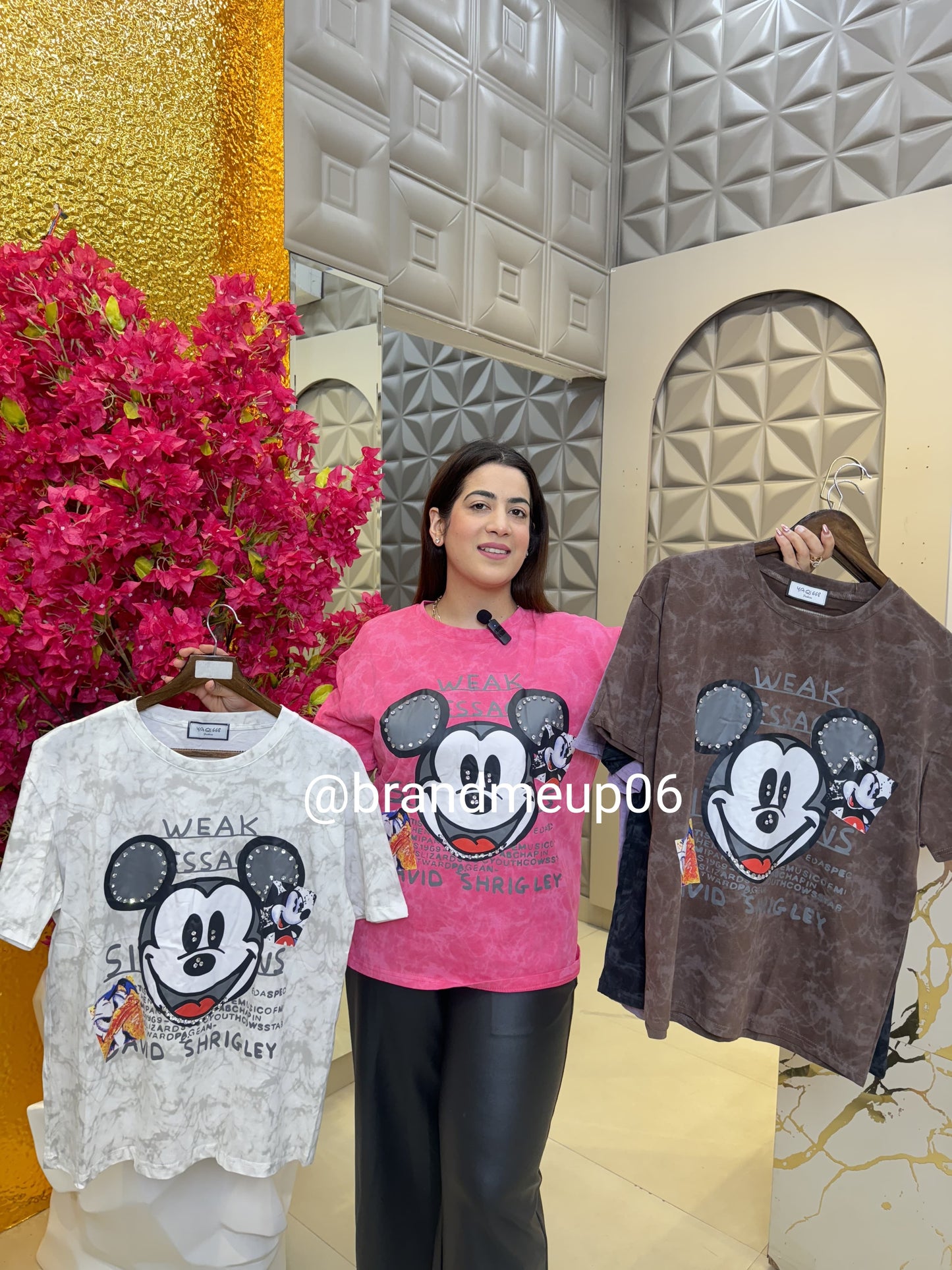 Rhinestone Cotton Tshirt (TEE-121) WEAK ESSAC