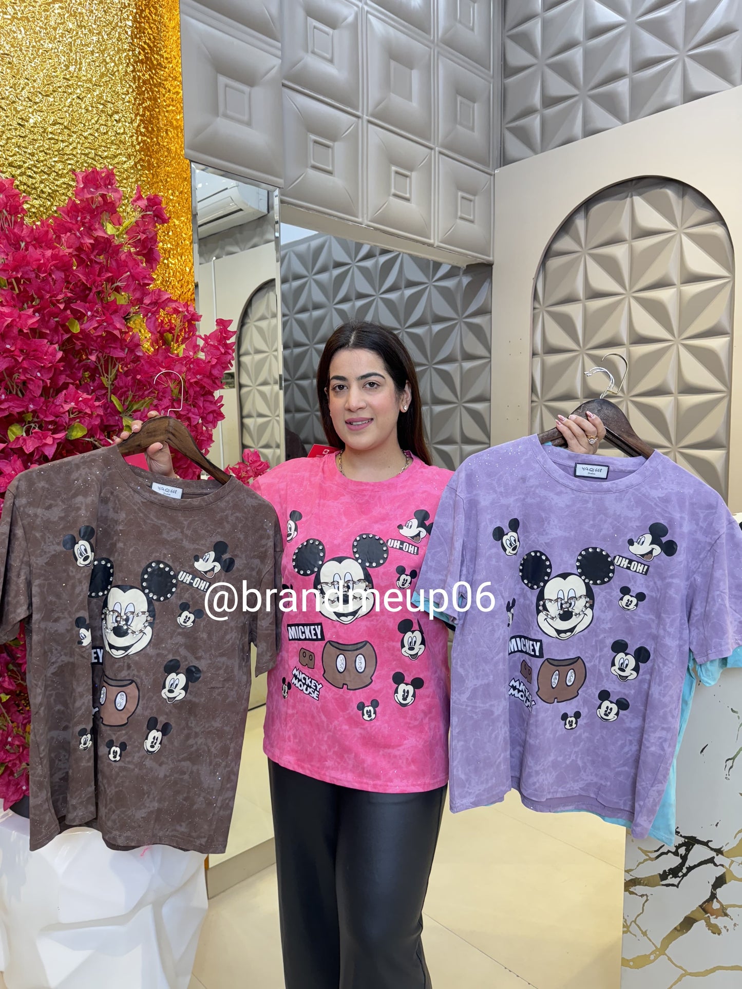 Rhinestone Cotton Tshirt (TEE-113) MACKEY MOUSE