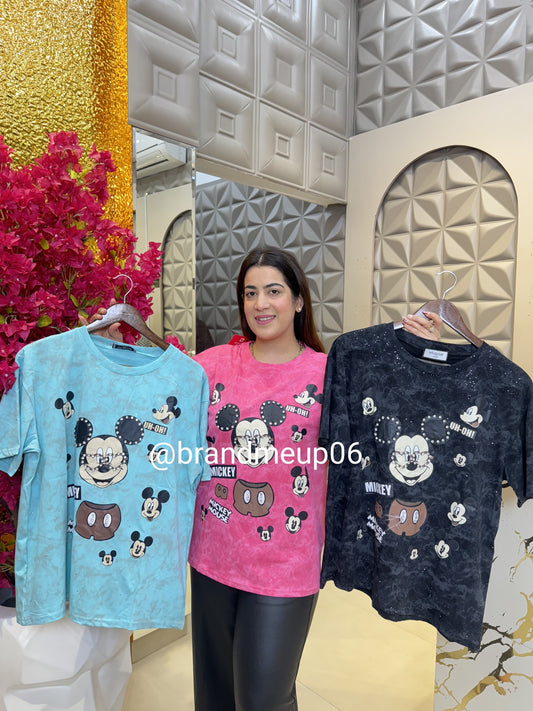 Rhinestone Cotton Tshirt (TEE-113) MACKEY MOUSE