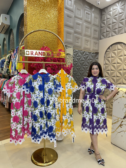 Lace Dress With Belt (PRM-301)