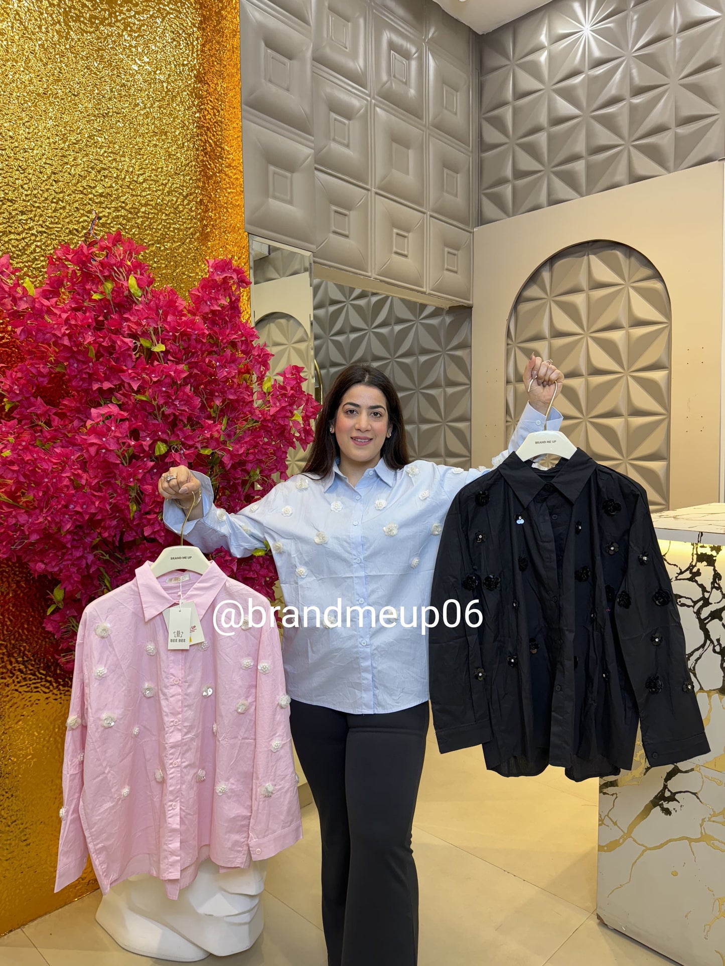 Cotton 3D Rose Shirt (PRM-382)