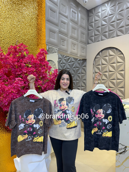 Rhinestone Cotton T-Shirt (TEE-135) MAKY HAPPY