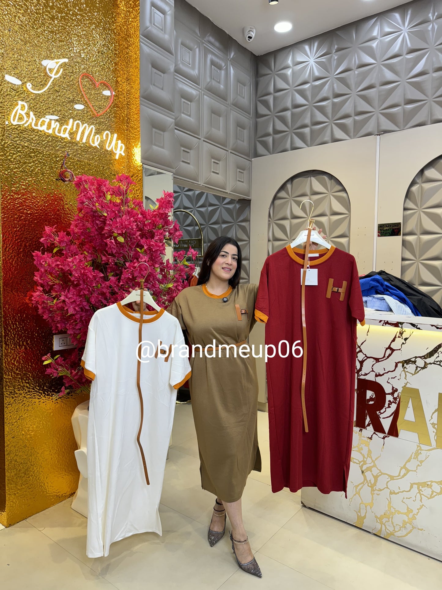 Imported Stretchable Dress With Belt (PRM-491)