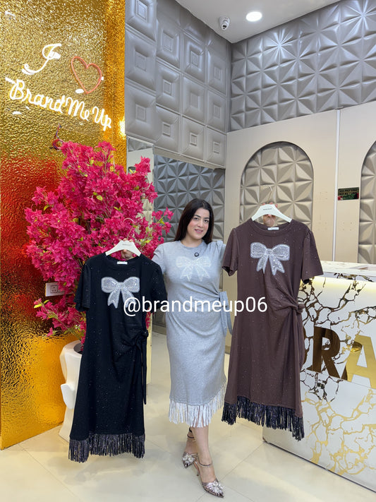 Rhinestone Imported Stretchable Dress (PRM-495)