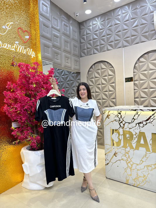 Stretchable Denim Dress With pocket (PRM-503)