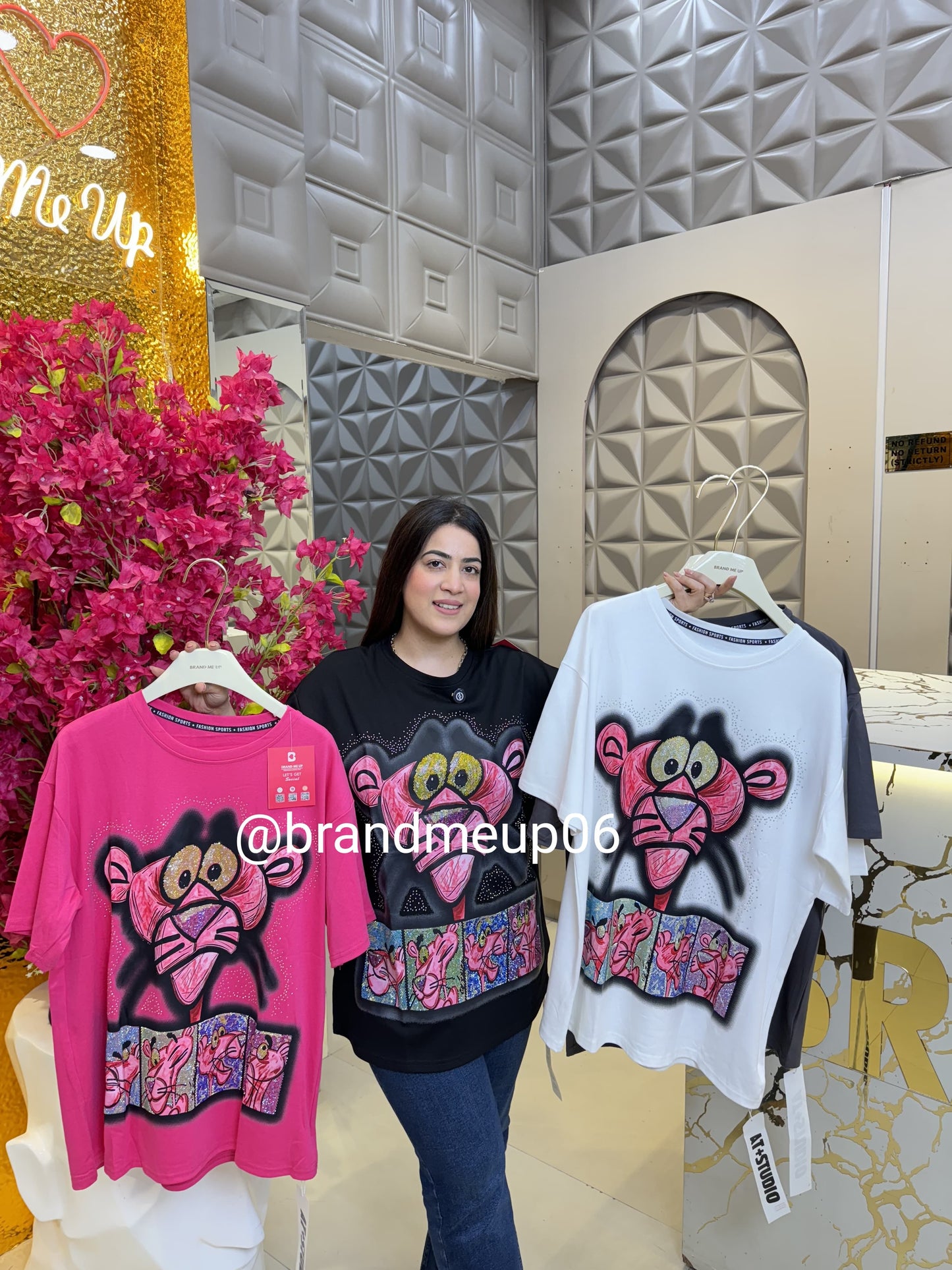 Rhinestones Cute T-Shirt (TEE-165) PANTHER