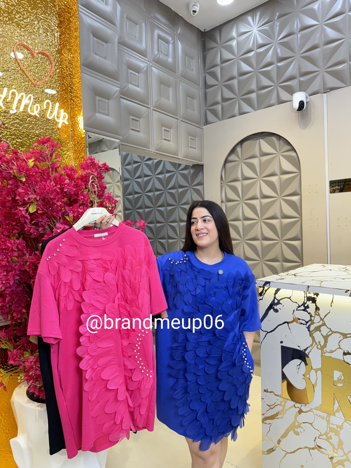 Super Stretchable Dress With Pocket 3D Flower (PRM-567)