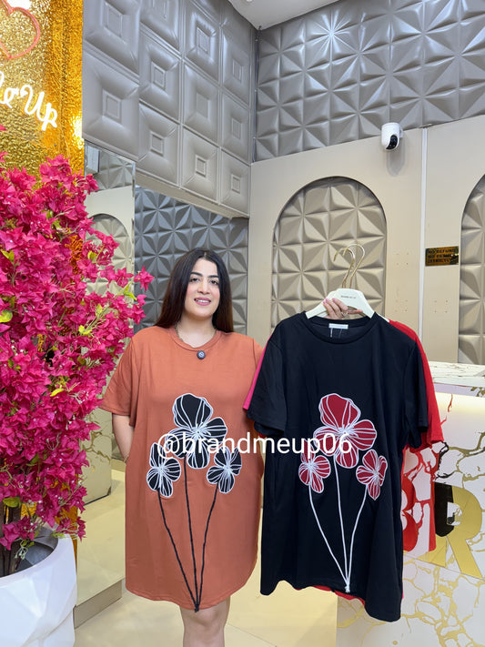 Imported partywear Dress With Pocket (PRM-599) FLOWER EMB