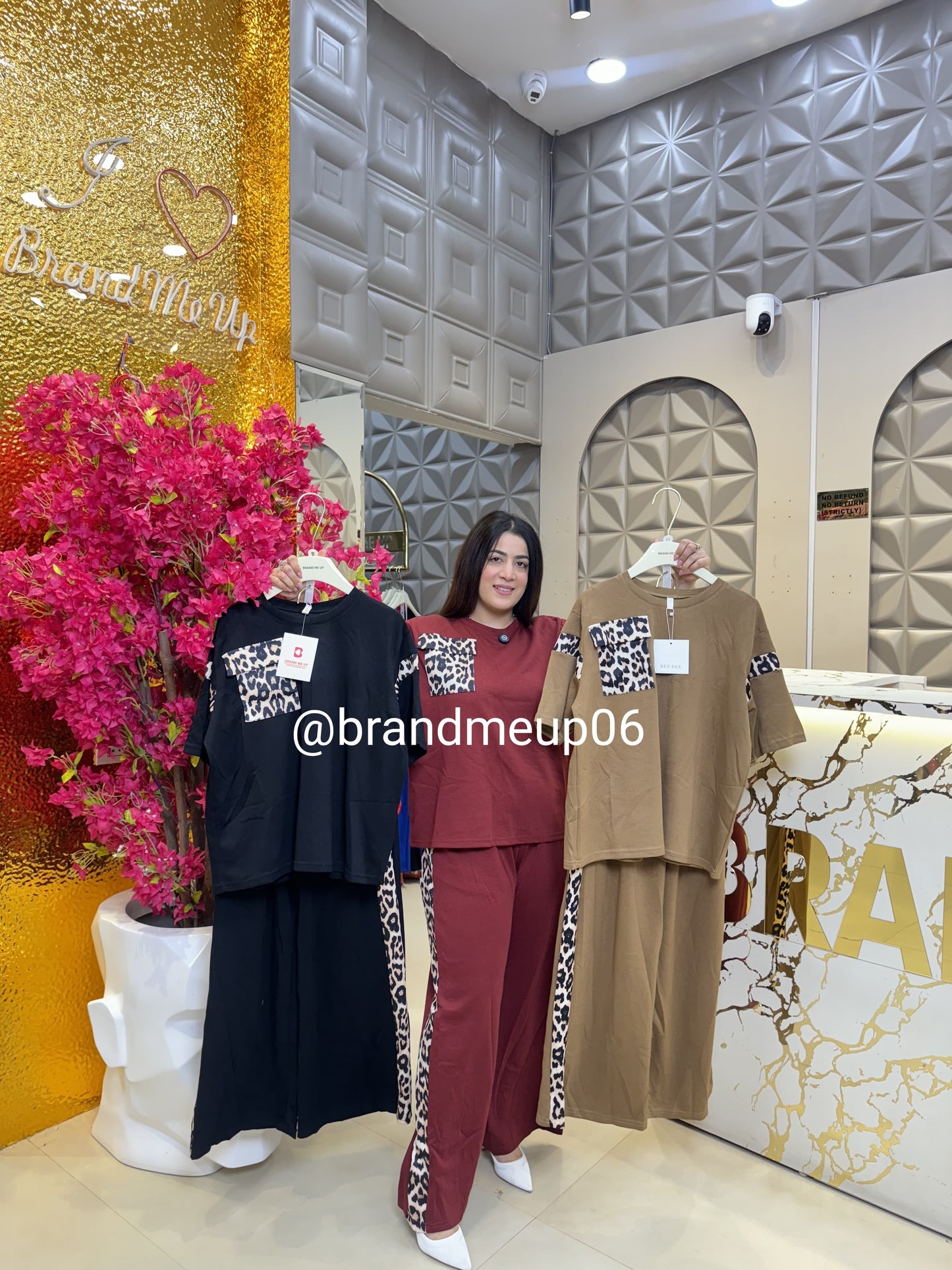 Stretchable Cheetah Imported Cord Set (PRM-608)