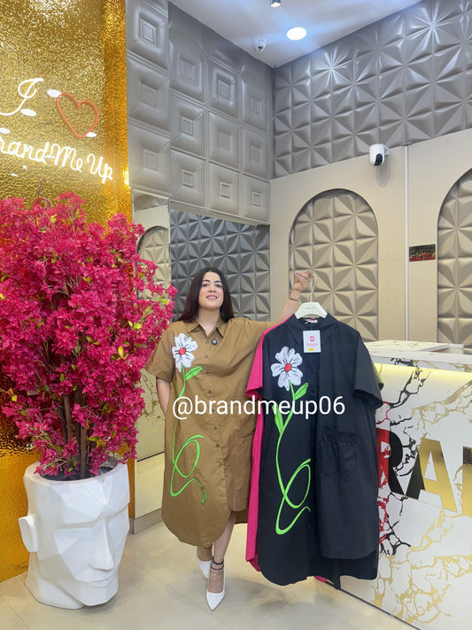 Cotton Designer Hilow Dress With Pocket (PRM-627)