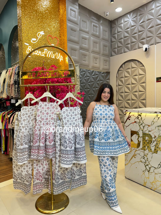 PRINTED PEPLUM CORD (SET431)