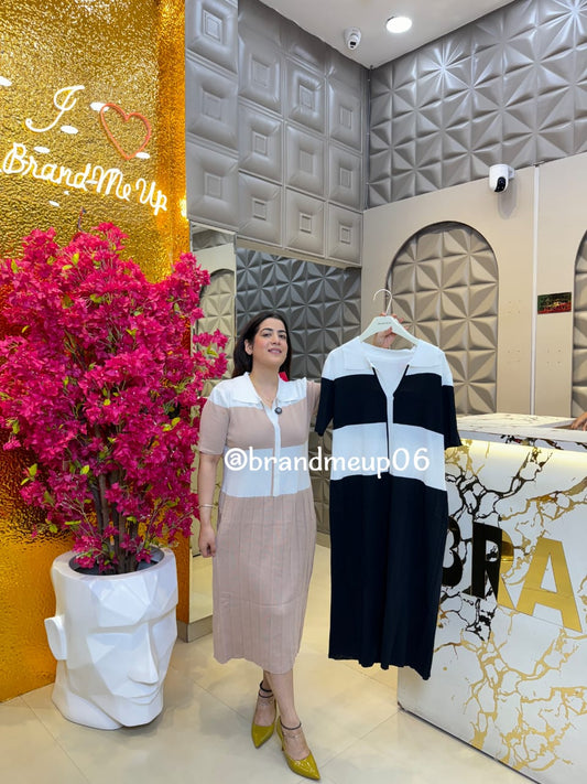 Summer Knit Stripe Dress (PRM-690)