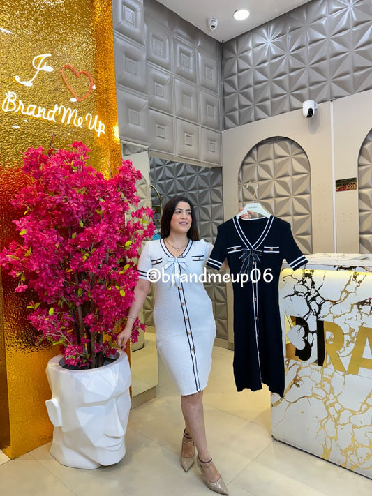 SUMMER KNIT DRESS WITH BOW (PRM-698)