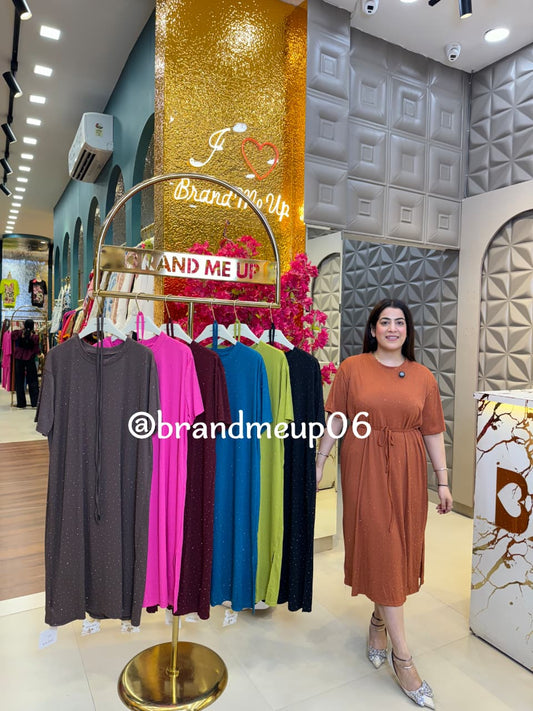 IMPORTED RHINESTONE DRESS WITH BELT (PRM-703)