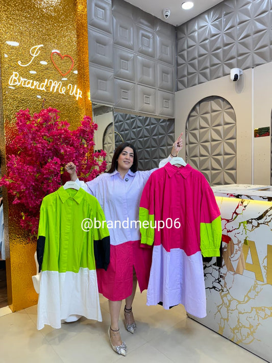 COTTON DOUBLE COLOR DRESS (DRESS-337)