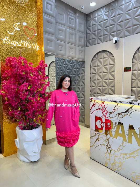 FULL SLEEVES CUTE DRESS WITH POCKETS (PRM-721)