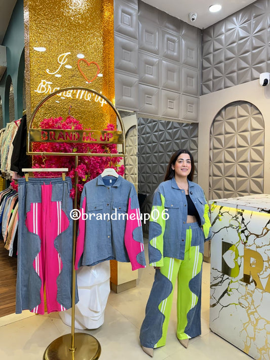 DENIM DESIGNER CORD SET (PRM-722)