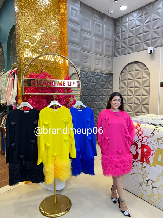 CUTE FRILL HEART DRESS WITH POCKET (PRM-737)