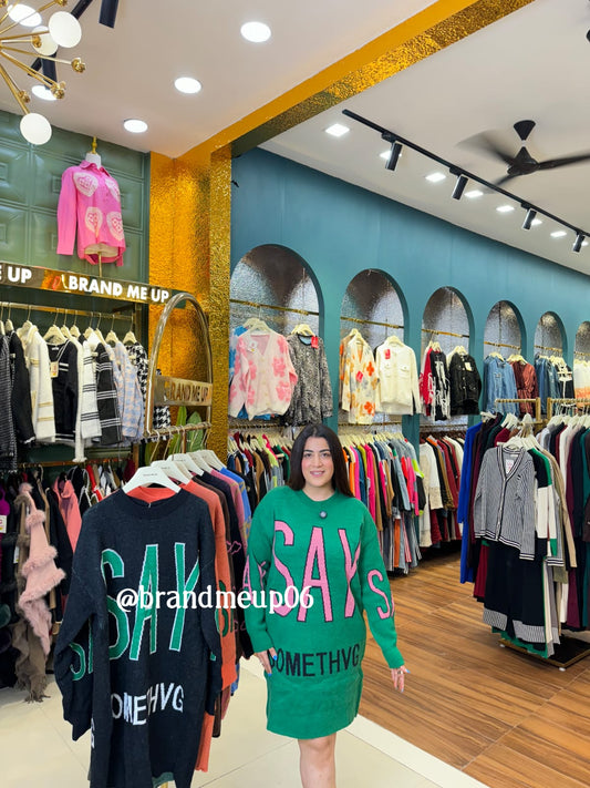 WOOLEN LONG DRESS SAY SOMETHING (IMP-525)