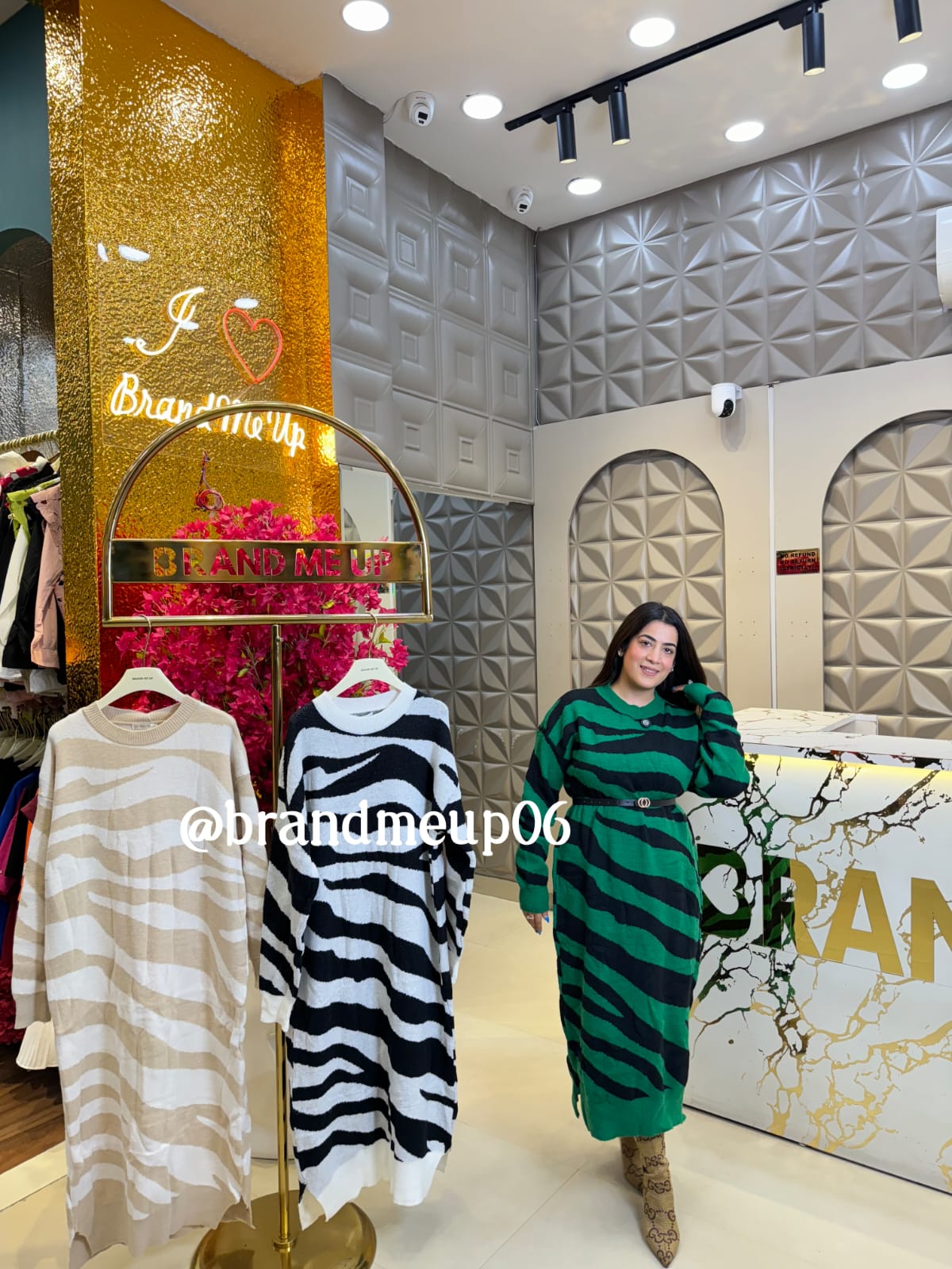 WOOLEN LONG DRESS ZEBRA PRINT (IMP-533)