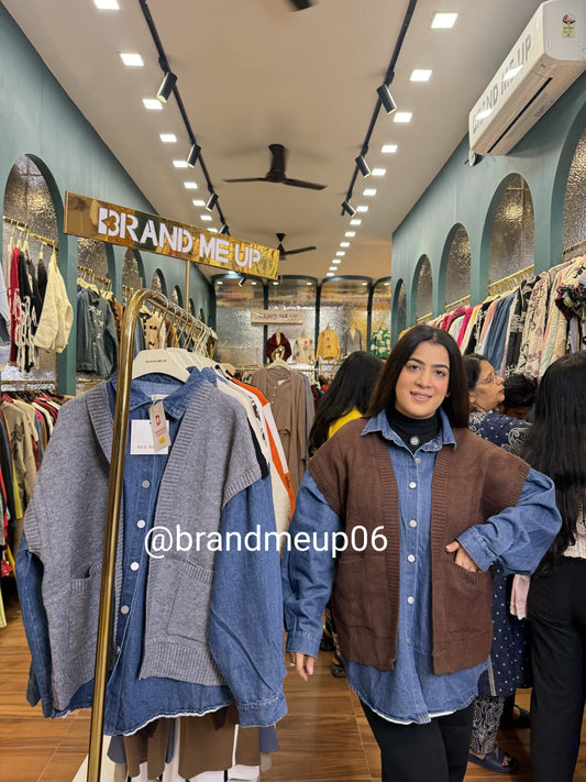 WOOLEN DESIGNER DENIM CARDIGAN (IMP-544)