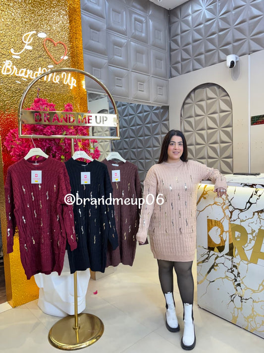 WOOLEN LINE SEQUENCE DRESS (IMP-609)