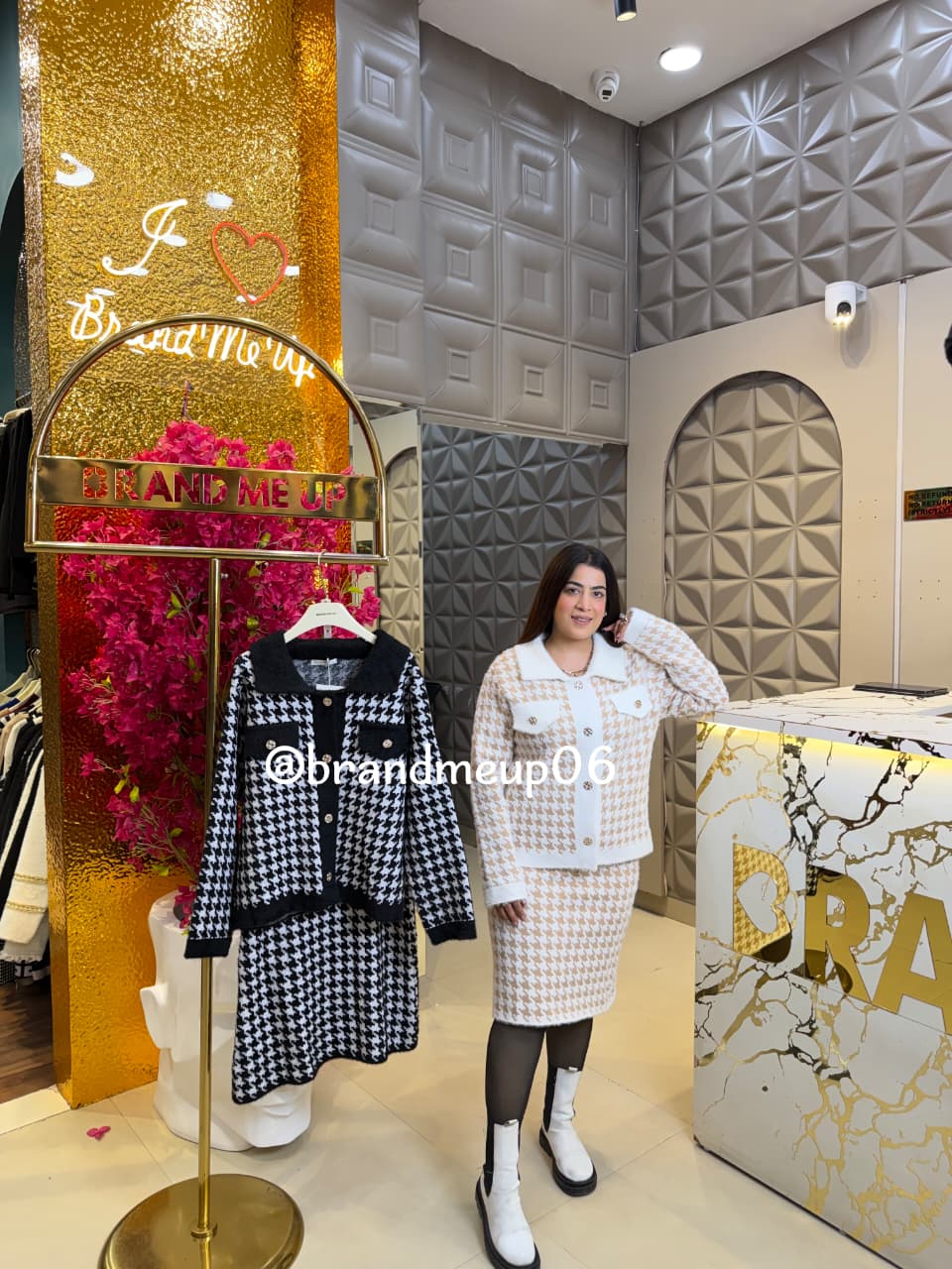 WOOLEN CHECKS TOP AND SKIRT (IMP-616)