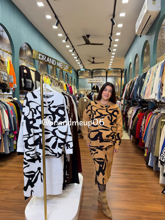 WOOLEN PRINTED SKIRT SET (IMP-619)