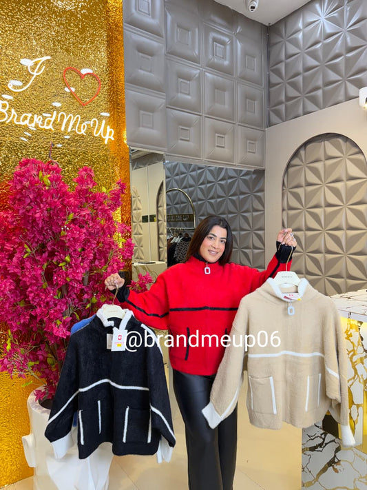 LINE DESIGN WOOLEN JACKET (IMP-628)