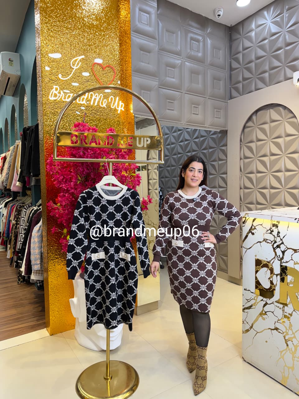 PRINTED WOOLEN DRESS (IMP-638)