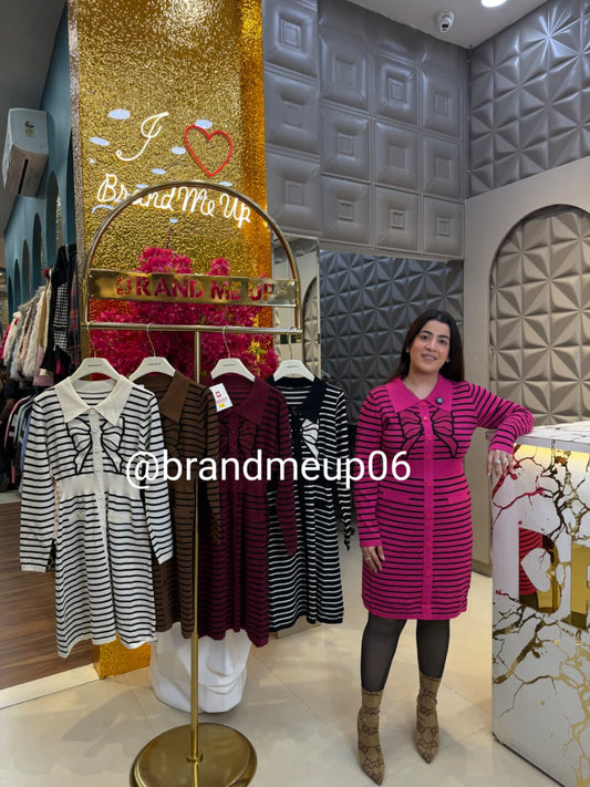 CUTE BOW KNIT DRESS (IMP-642)