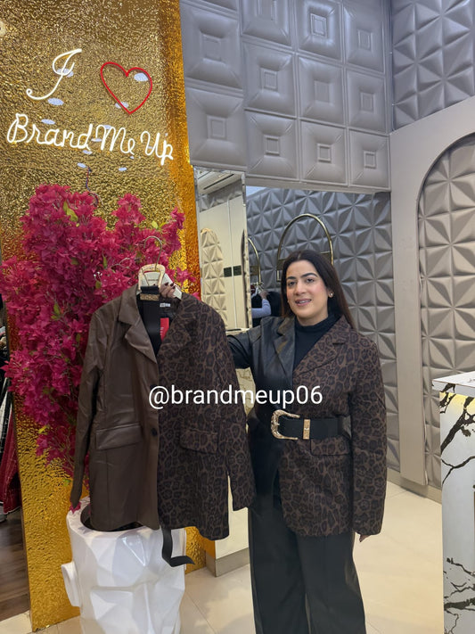 LEATHER BLAZER WITH BELT (IMP-695)