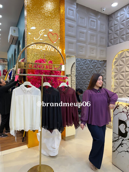 RHINESTONE COLLAR TOP (PRM-772)