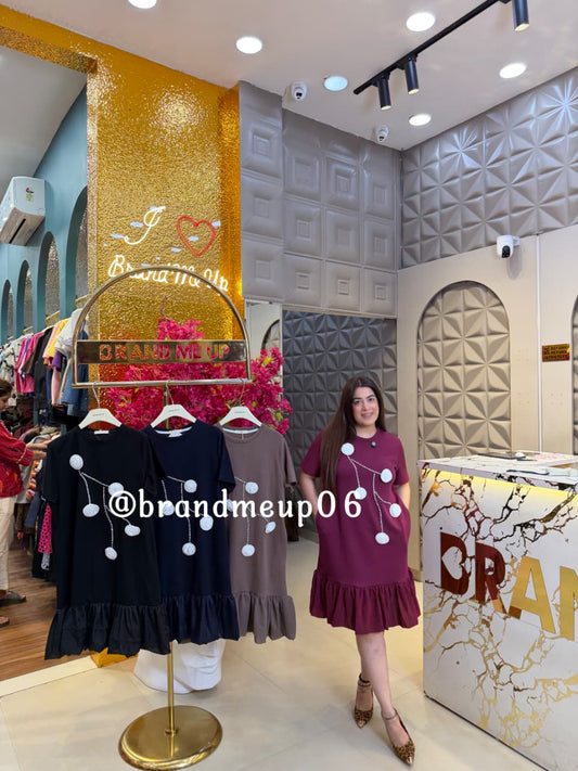 ‘ZENA’ CUTE FRILL DRESS WITH POCKET (SKU-04) (CODE-7503)