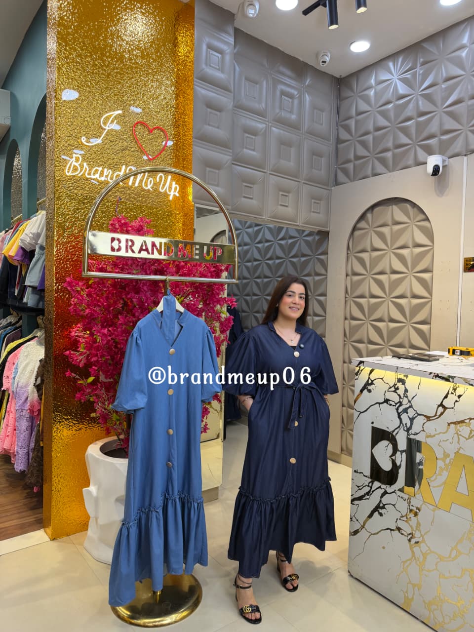 ‘DARLING’ DENIM DRESS WITH POCKET (SKU-39) (CODE-2557)