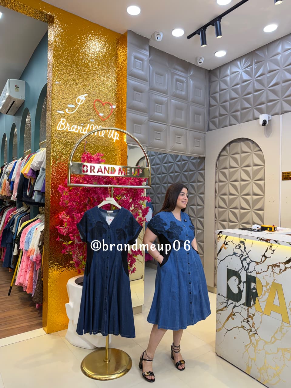 ‘SWEETIE’ DENIM DRESS WITH POCKET (SKU-40) (CODE-8890)