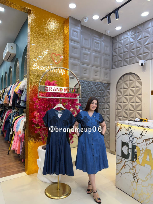 ‘SWEETIE’ DENIM DRESS WITH POCKET (SKU-40) (CODE-8890)