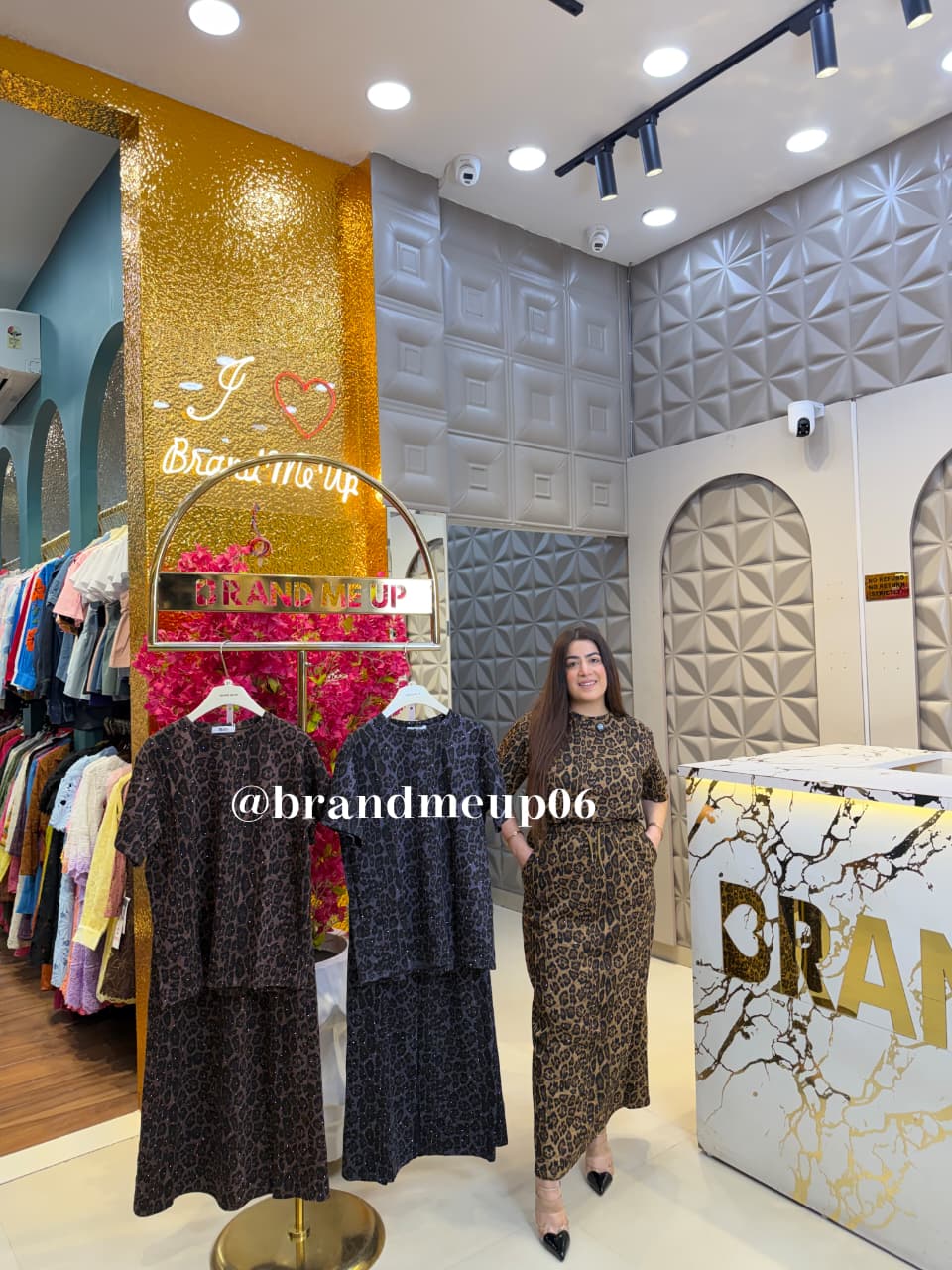 ‘ROAR’ 2PCS CHEETAH SKIRT SET WITH STONE (SKU-130) (CODE-9519)