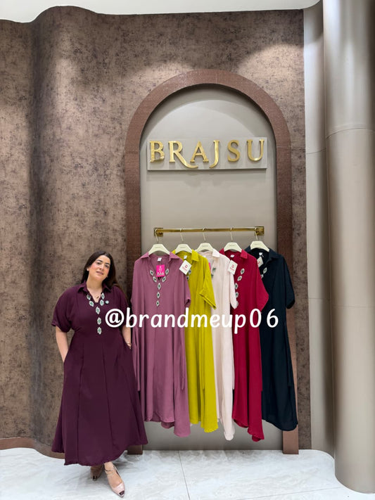 ‘BEAT’ LONG MAXI DRESS WITH POCKET (SKU-290)