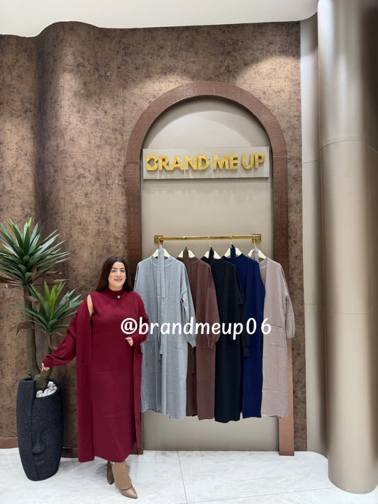 WOOLEN DRESS WITH POCKET SHRUG (IMP-728)