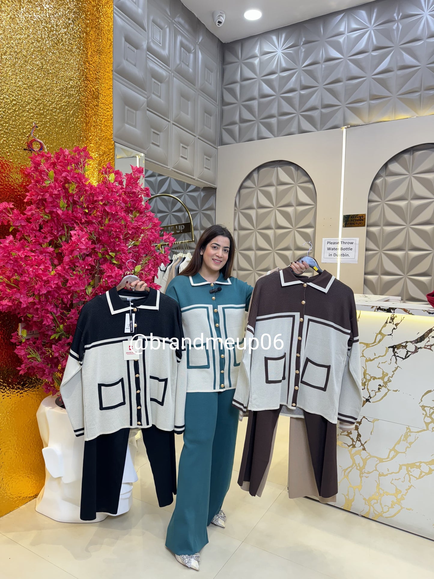 Woolen Golden Button Cord Set (IMP-337)