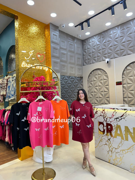 Super Soft Stretchable Dress With Pocket Butterfly (PRM-570)